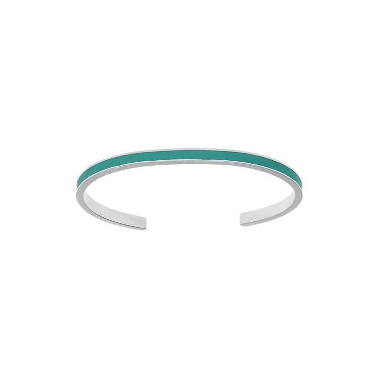 Bracelet Acier Rigide 4Mm Ouvert 58Mm Turquoise Imitation