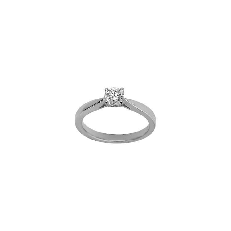 Bague solitaire diamants or blanc 750/1000