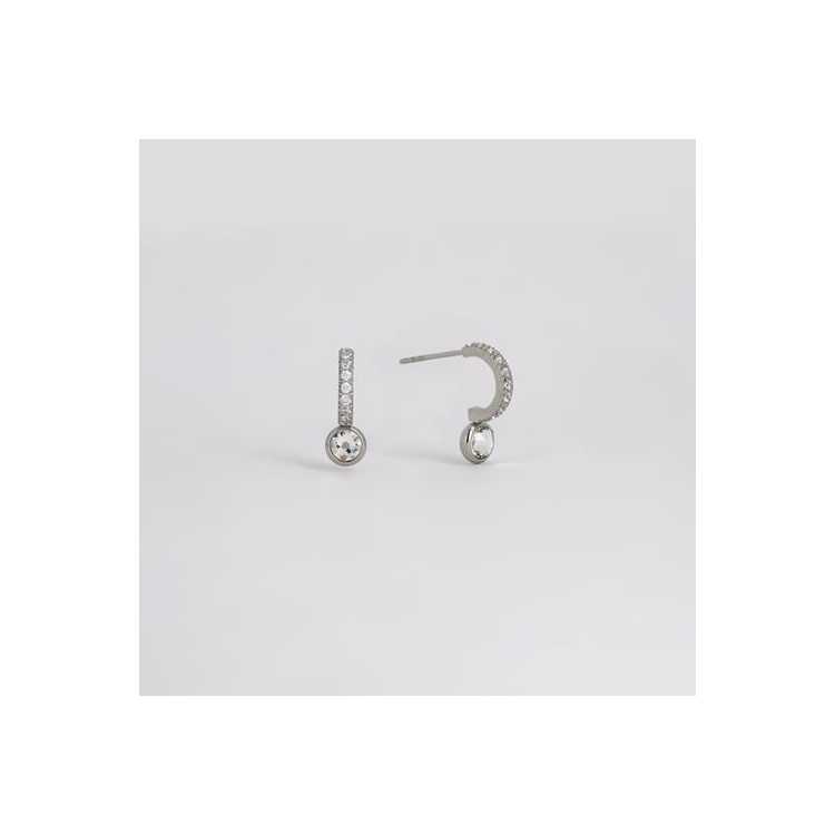 Boucle D Oreille–Vanilo–Acier–Zirconium Sertisâ–