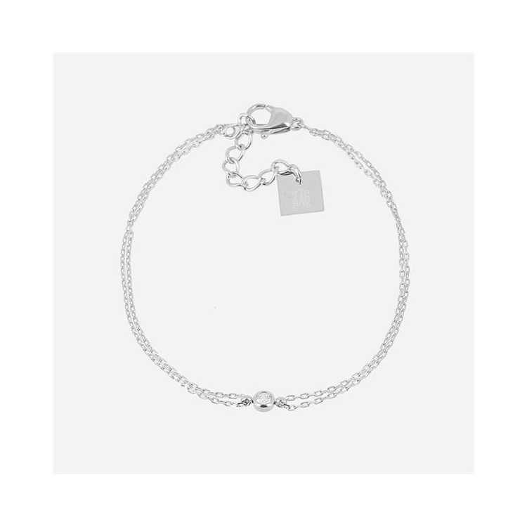 Bracelet–Odile–Acier Zirconium 15+3Cm