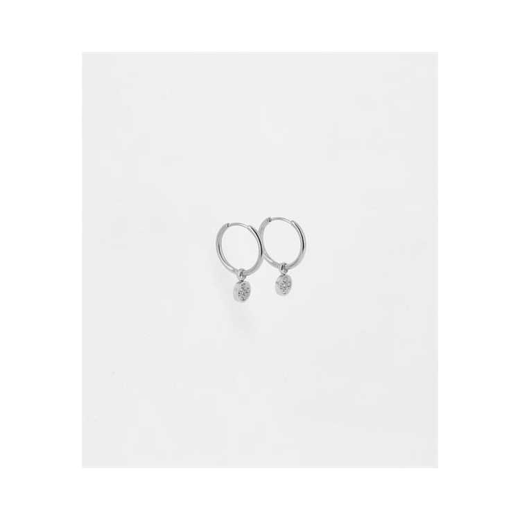 Boucles D Oreilles-Earring - Acier Uni - Zirconium