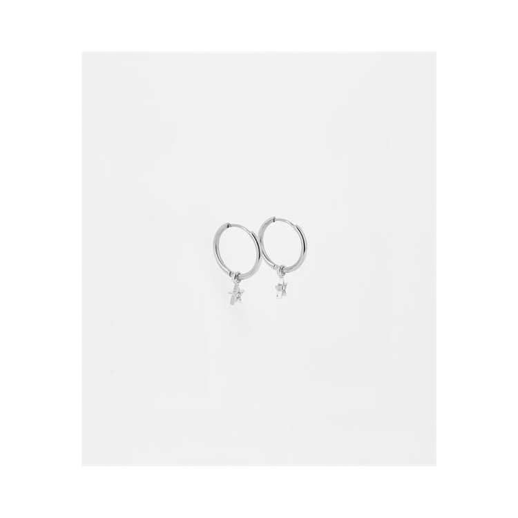 Boucles D Oreilles-Earring - Acier Uni - Zirconium