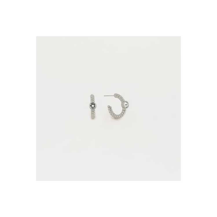 Boucles D Oreilles-Earring - Acier Blanc - Steel White 3X18M