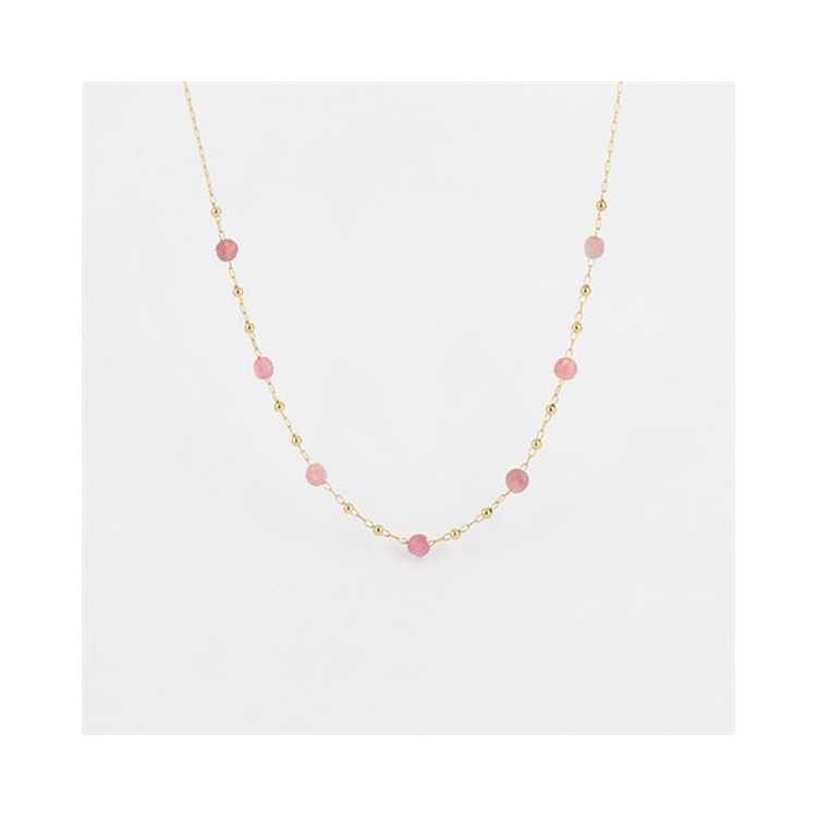 Collier-Necklace - Dore Rose - Gold Pink - Quartz Rose 38+5C