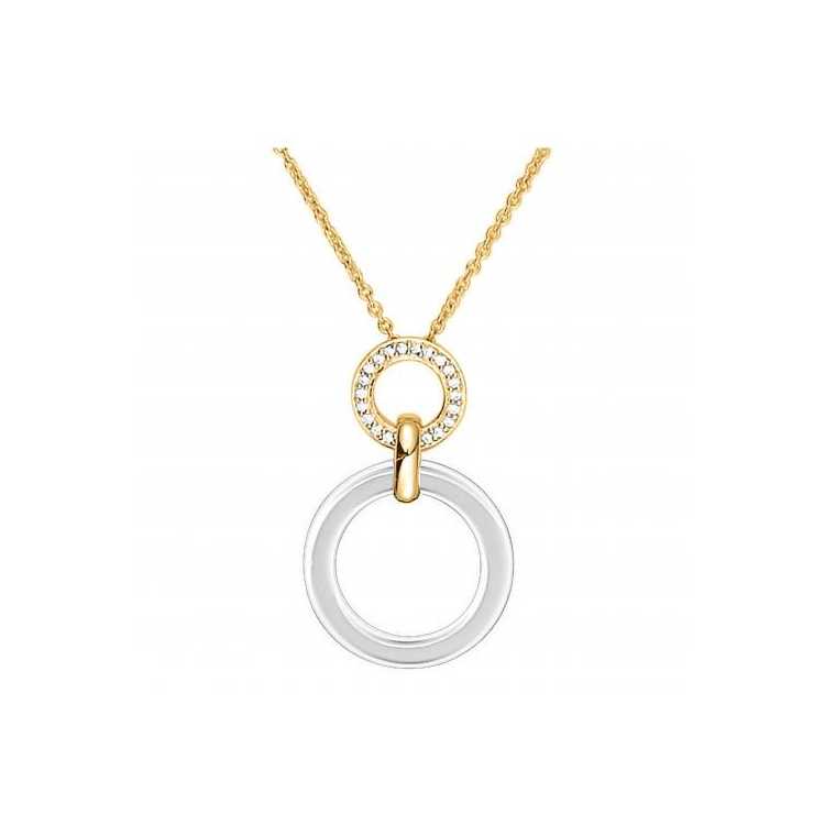 Collier . Pl.Or Eo 3M14K Ceramique . Et 22 Oz -42+3Cm