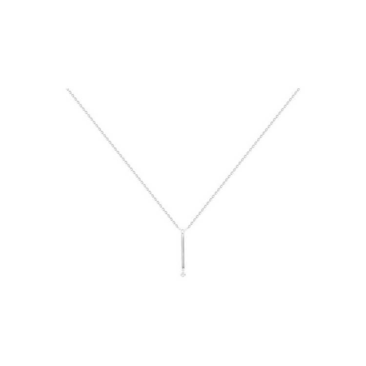 Collier. Argent. 925, 1Dia 0.015Cts