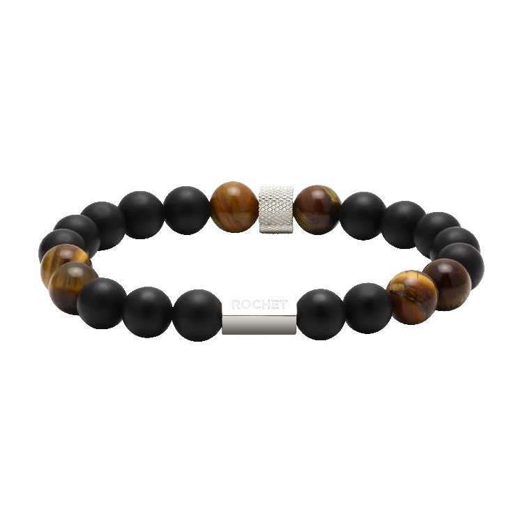 Bracelet Zen Perles 8 Mm Agate Noires Quartz