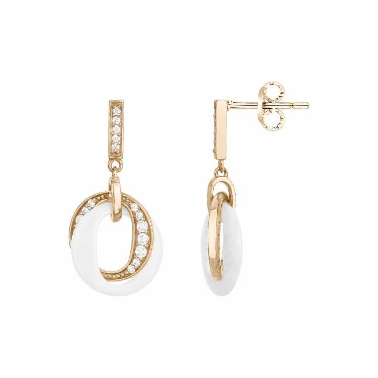 Boucles D'Oreilles Eo 3M14K, Ceram. Blanche 38 Oz