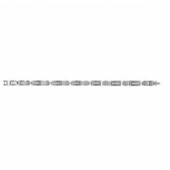 Bracelet  Acier/Carbone Blanc 19+2Cm