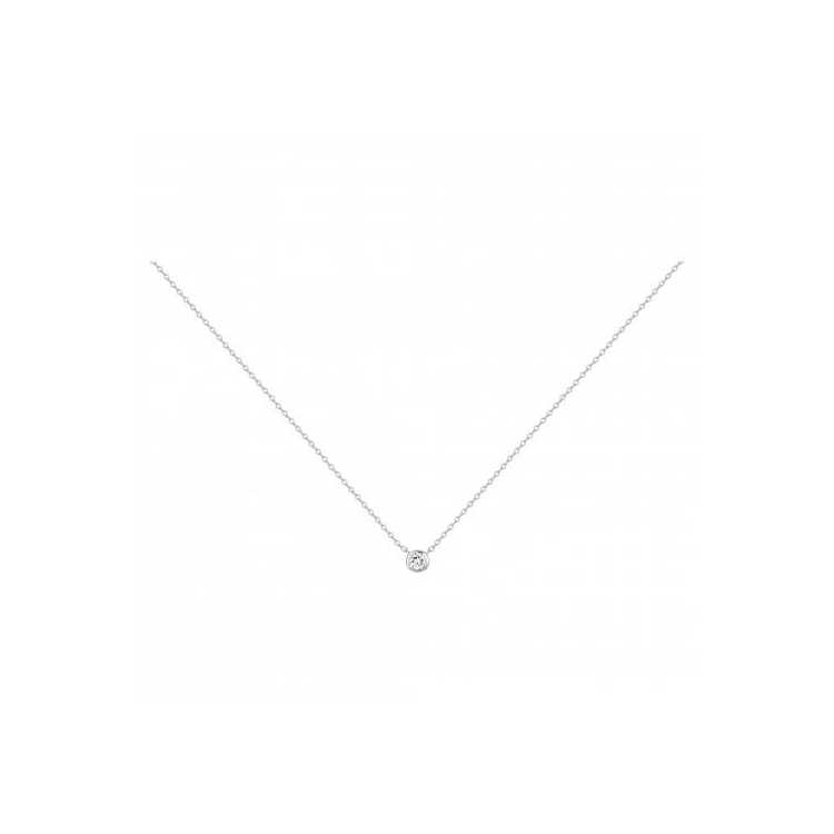 Collier Argent Et 1Oz Blancs-42+3Cm