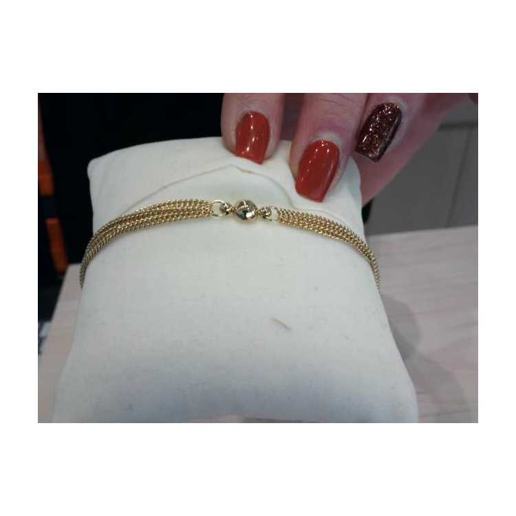 Bracelet–Multi–Acier Dore–15+3Cm