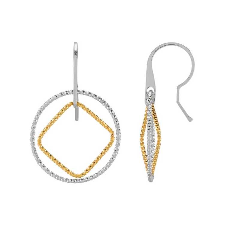 Cosmik- Boucles D'Oreilles  Argent (2.31 Gr.), Bicolore