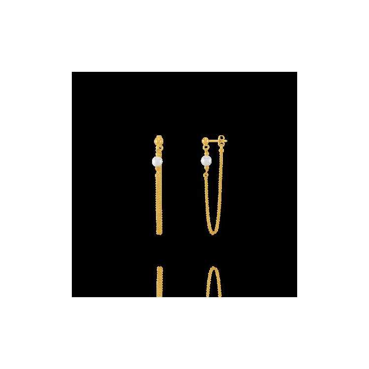 Urielle- Boucles D'Oreilles Pendantes Argent Doré (3,85 G),