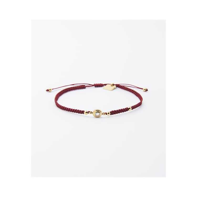 Bracelet Cordon–Acier Dore–Tressage Mainâ–Coulissant