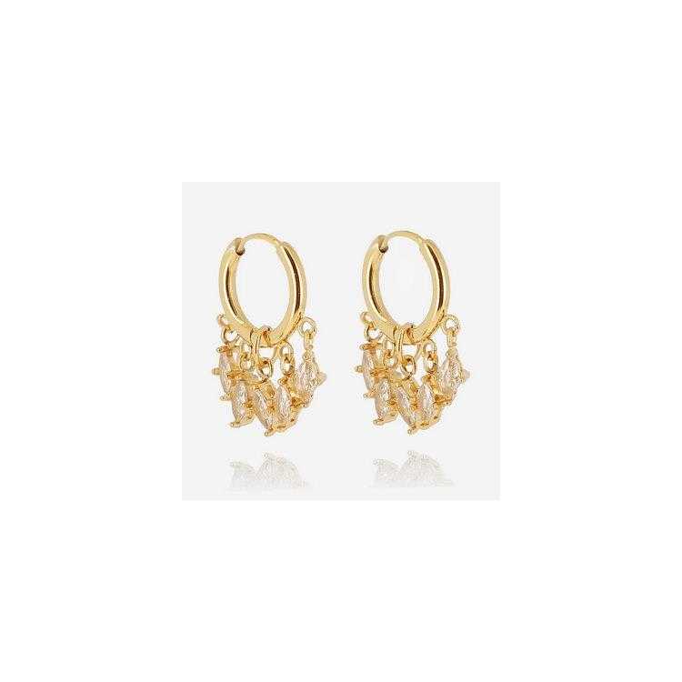 Boucle D Oreille–Mini Bo–Acier Dore–Zirconium