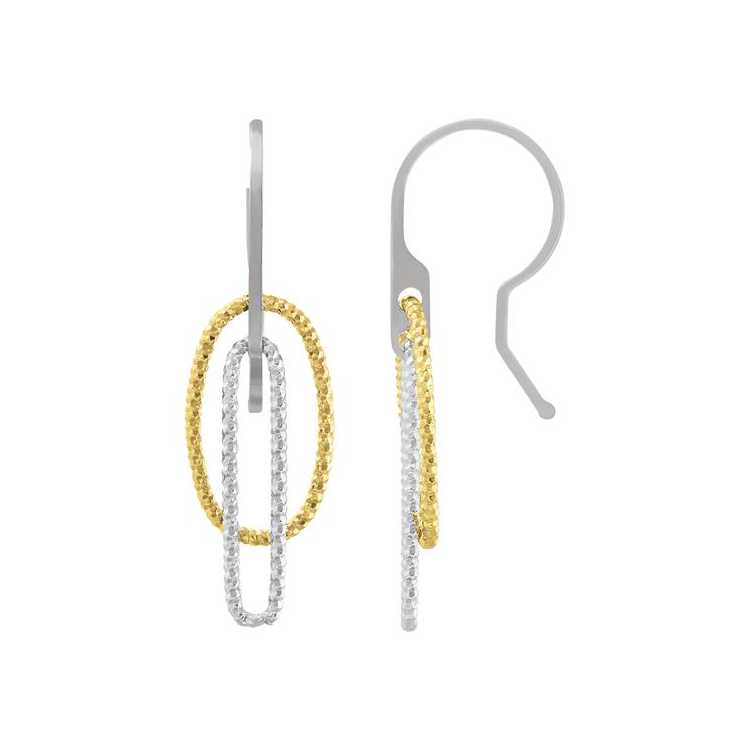 Cosmik- Boucles D'Oreilles  Argent Bicolore Doré (1,48 Gr.)