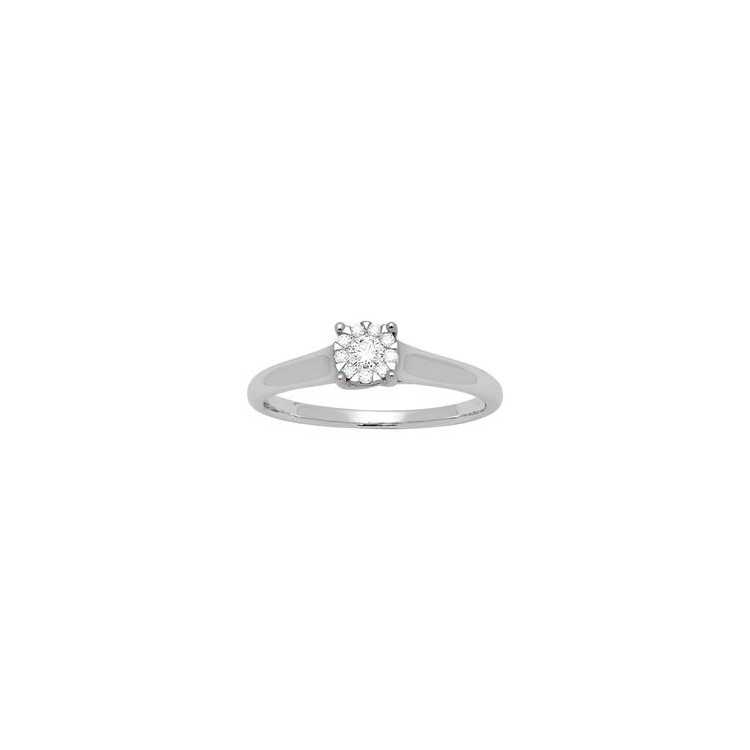 Bague Diamants Solitaire Illusion 0.10 Ct