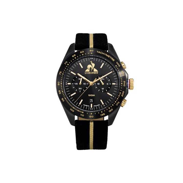 Montre Le Coq Sportif Chrono Textile Noir