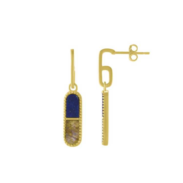 Styles- B.O Argent Dor (3,57 G), Lapis-Lazuli Et Nacre