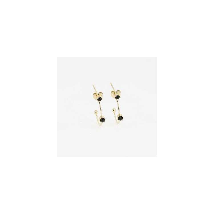 Boucles D Oreilles-Earring - Dore Noir -