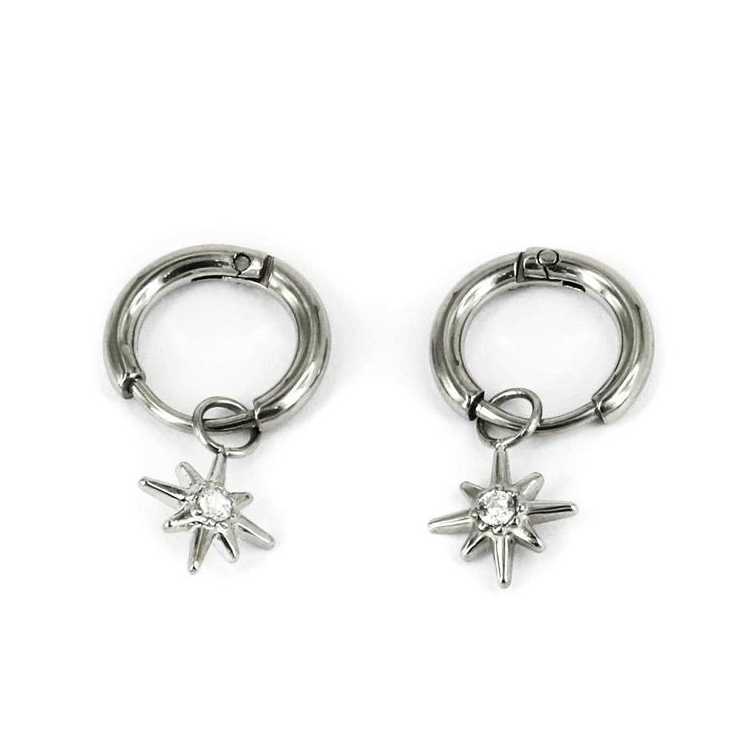 Boucles D Oreilles Creole Acier Blanc