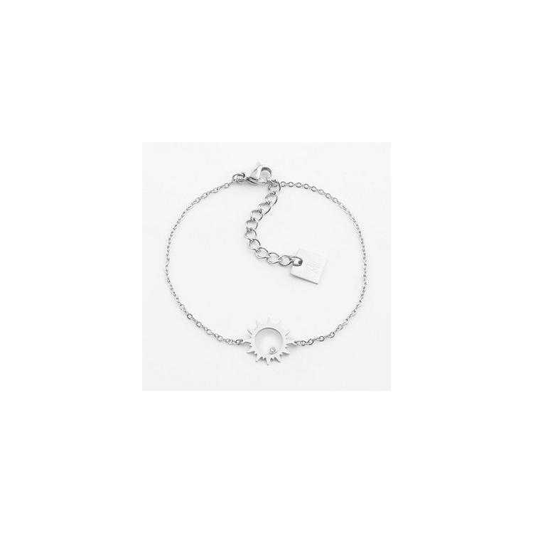 Braceletâ–Oursinâ–Acierâ–Zirconiumâ–15+3Cm