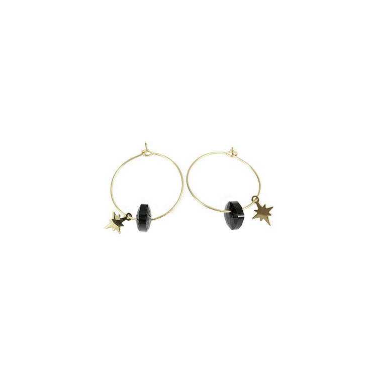 Boucles D Oreilles Creole Acier Dore Noi