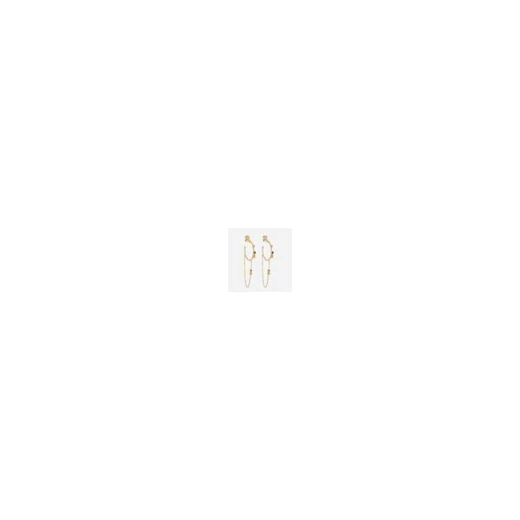 Boucle D Oreille–Acier Dore–Zirconium–L:5Cm