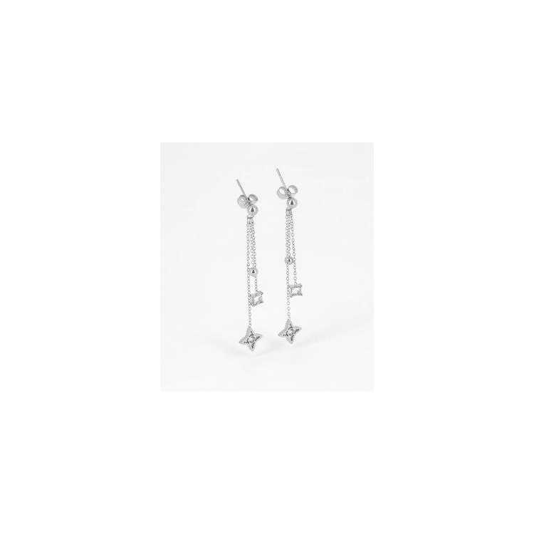 Boucles D Oreilles-Earring - Acier Blanc - Steel White - Zir