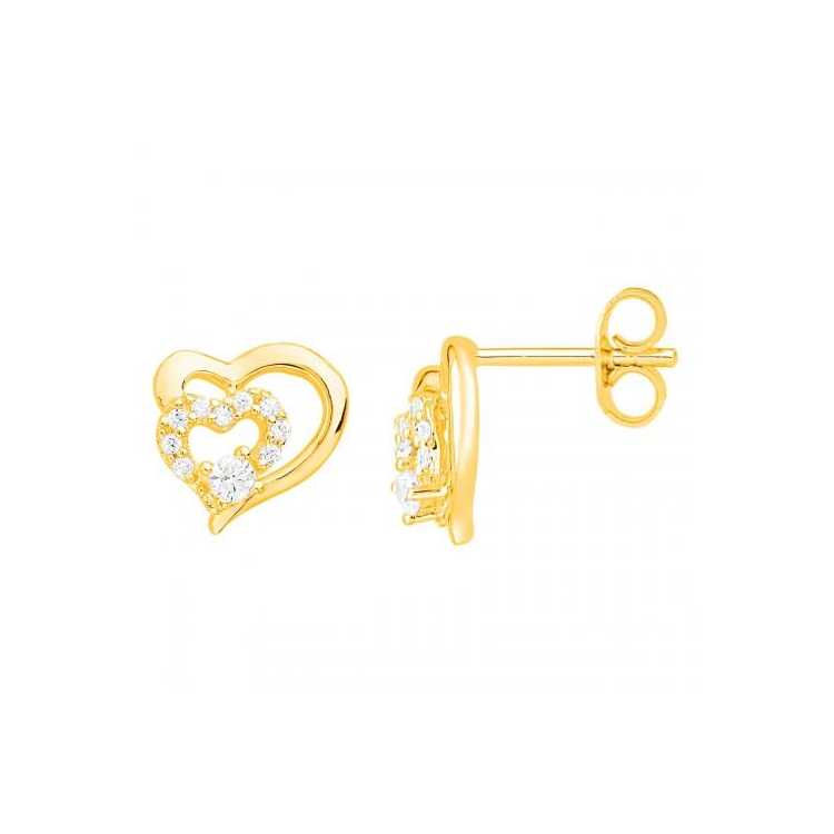 Boucles D Oreilles . Plaque Or 3 Microns Jaune. 20 Oz Blanc