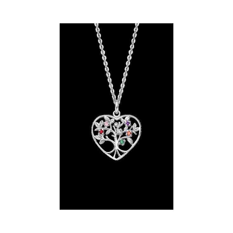 Collier Argent Multicolor Arbre De Vie