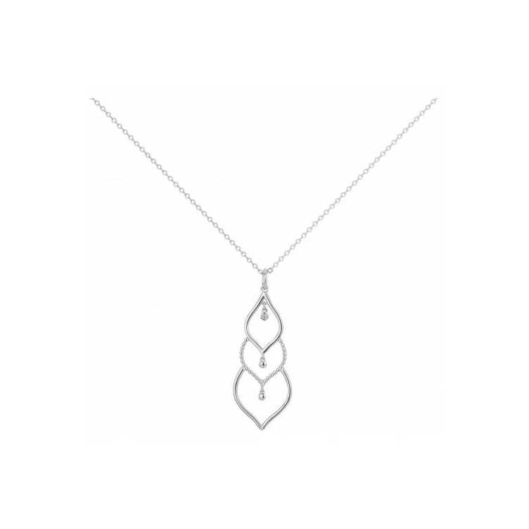 Collier Arg. 925 Et 1 Dia. 0,015 Ct 45+5Cm