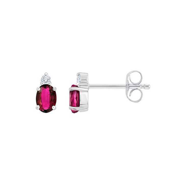 Boucles D'Oreilles Rubis Et Diamats