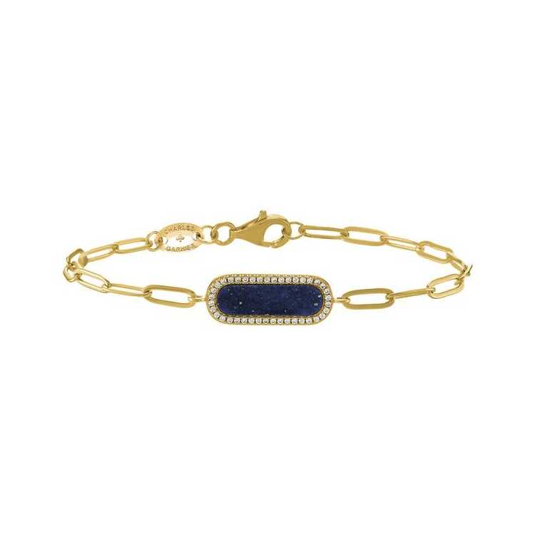 Styles- Bracelet Argent Dore (5,43 Gr.), Lapis-Lazuli, Oxyde