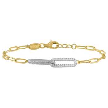 Styles- Bracelet Argent Bicolore (4,67,Gr.), Oxyde De Zircon