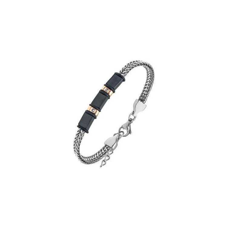 Bijoux Bracelet All Blacks Acier Diamant Noir