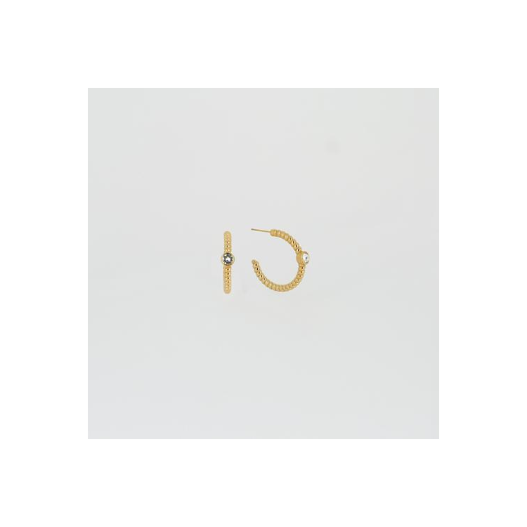 Boucles D Oreilles-Earring - Dore Blanc