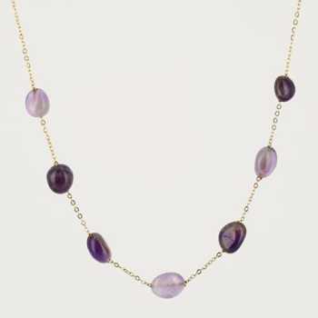 Collier-Necklace - Dore Violet - Gold Purple - Amethyste 38C