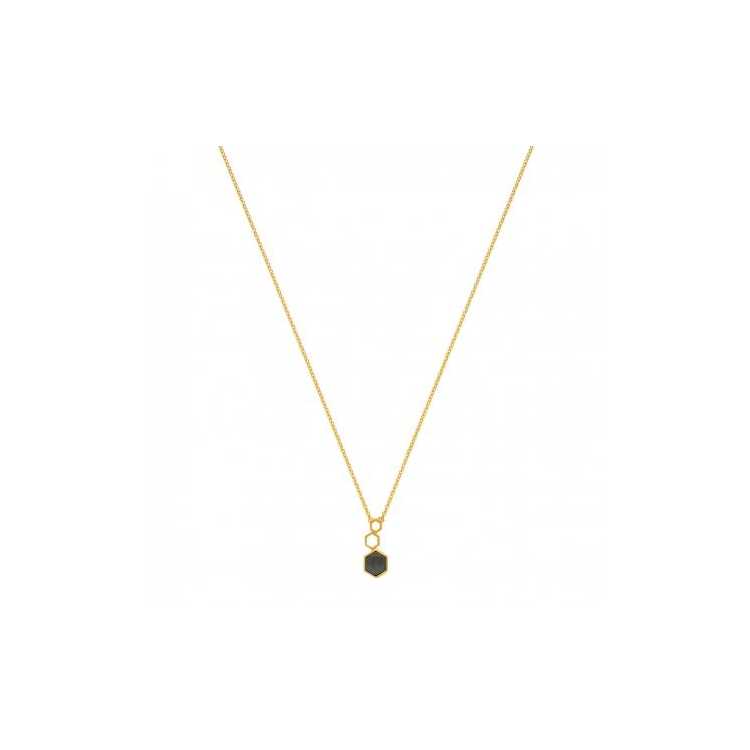 Honey- Collier Argent Dor (2,60 G) Et Nacre Noire