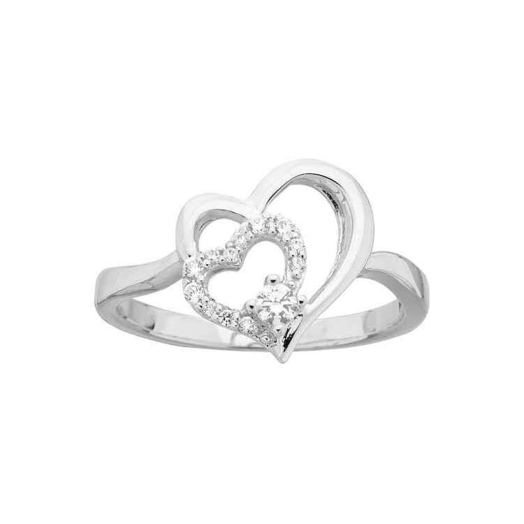 Bague Argent Coeur Lisse