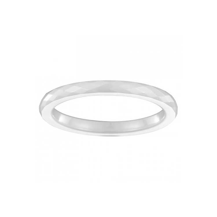 Bague Fine Ceram. Blanc. Facettes Fine 2Mm