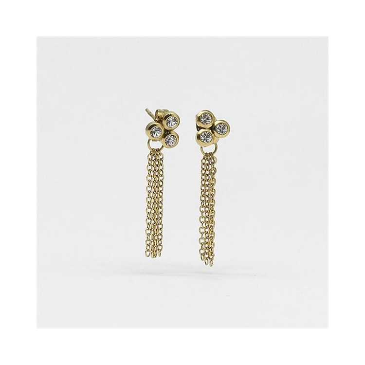 Boucles D Oreilles-Earring - Long-Large - Zirconium