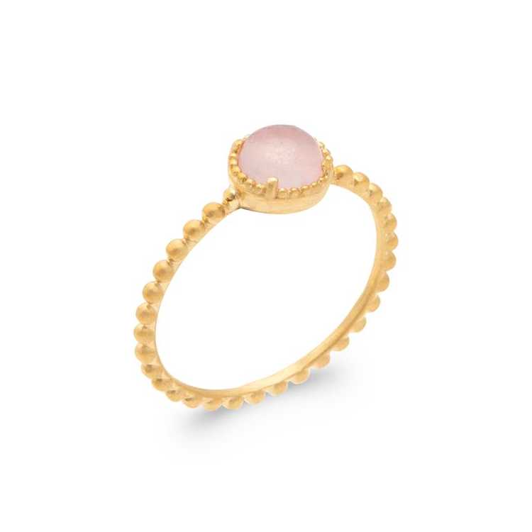 Bague Pl-Or 750 5Mic Quartz Rose