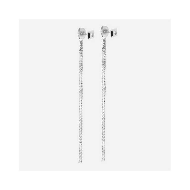 Boucles D Oreilles-Earring - Acier Blanc - Steel White - Zir