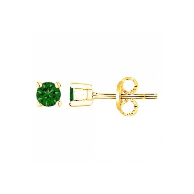 Boucles D Oreilles Pl Or. Pierre Synthetique Vert-3M14K