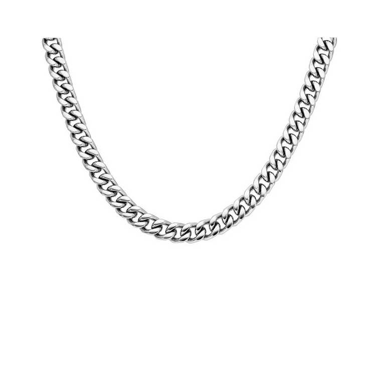 Collier Acier Maille Gournette 8Mm 55Cm